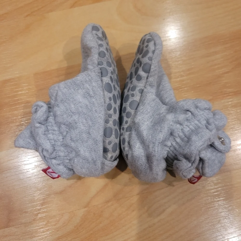 Zutano Cotton Gripper Baby Booties Grey Size 24 Months